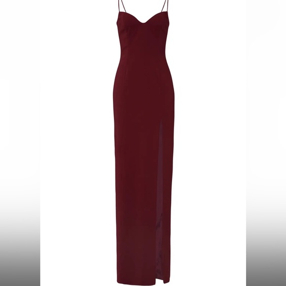 Jay Godfrey Harrah Gown Spaghetti Strap Slit Dress - Has Flaws/Broken Straps - Picture 4 of 8